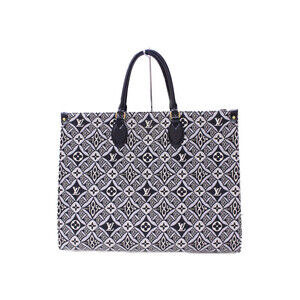 LOUIS VUITTON On the Go Jacquard Woven Gray Tote Bag